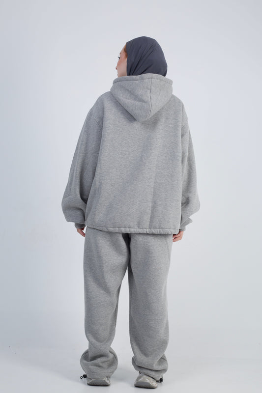 Plain Oversized Hoodie - Grey