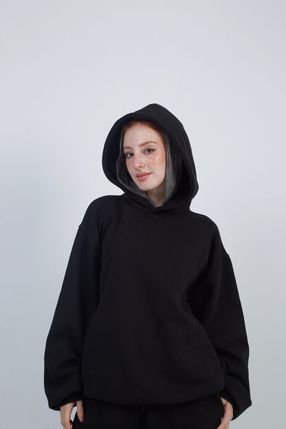 Plain Oversized Hoodie - Black