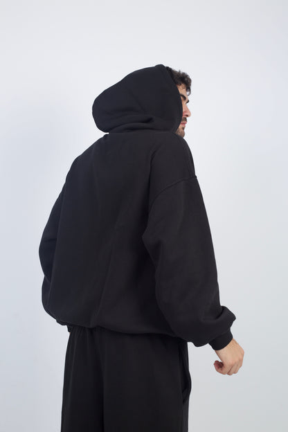 Plain Oversized Hoodie - Black