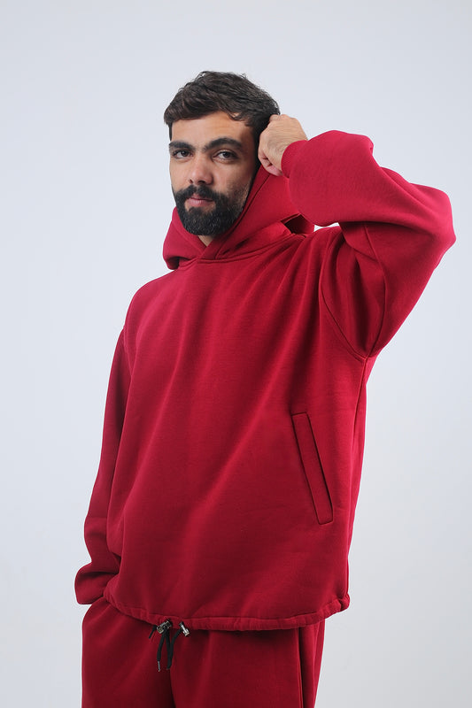 Plain Oversized Hoodie - Burgundy
