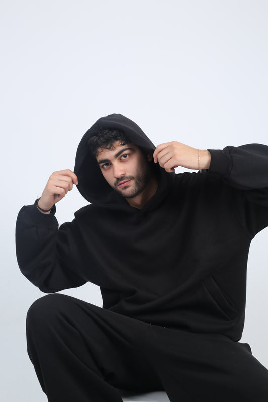 Plain Oversized Hoodie - Black