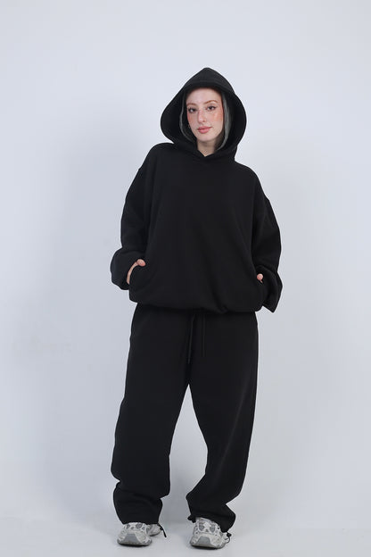 Plain Oversized Hoodie - Black