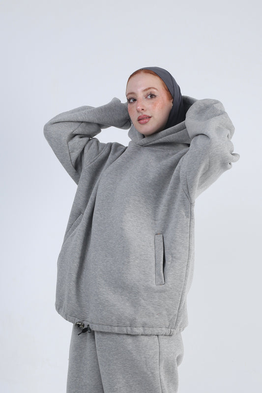 Plain Oversized Hoodie - Grey