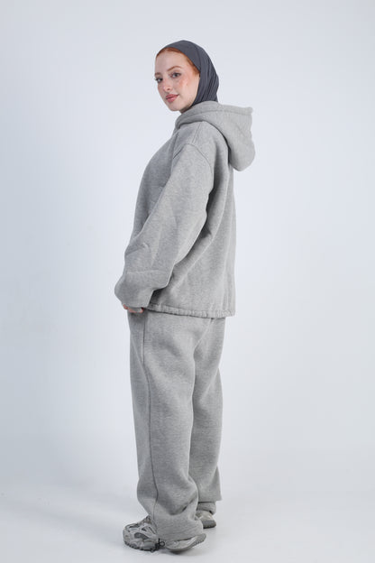 Plain Oversized Hoodie - Grey